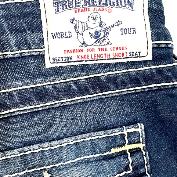 TRUE RELIGION Men’s Denim Stretch Cotton Shorts Dark Wash 31 - Picture 4 of 10